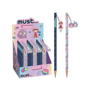 Must Hello Rain Best Friends Forever Bleistift mit Radiergummi, zwei Designs, blau und lila, mit Mädchen- und Einhorn-Motiven - Graphitstifte