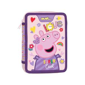 Penar Peppa Pig cu două niveluri, roz cu inimi și curcubeu, marca Must - Peppa Pig