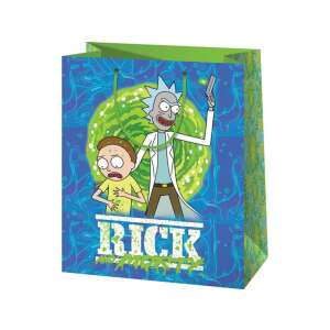 Geantă cadou Rick and Morty, dimensiune medie, albastră cu personaje Rick and Morty, perfectă pentru cadouri - Ambalaje cadouri