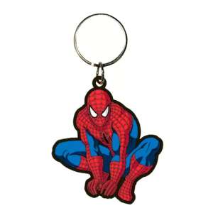 Spiderman 3D rubber keychain, 7 cm, red and blue, Marvel Comics - Keychain