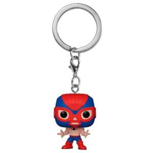 Funko Pop Keychain, Marvel Lucha Libre El Aracno Spiderman, red and blue wrestling mask, keychain - Funko