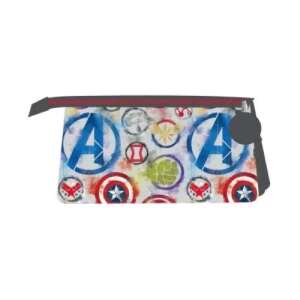 Avengers pencil case with 3 compartments, featuring a colorful design with Avengers logos - Pencil Case