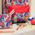 Spiderman pencil case with 3 compartments, blue and red with Spiderman design, with pencils and a sharpener