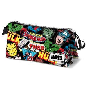 Marvel Comics Pencil Case with Characters like Hulk, Spider-Man, Thor, and Captain America - Pencil Case