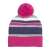 Minnie Mouse pink and grey striped beanie with pompom