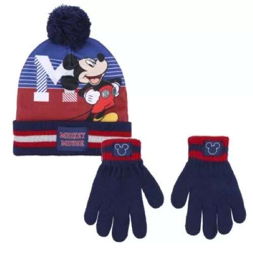 Mickey Mouse Multicolored Hat and Glove Set