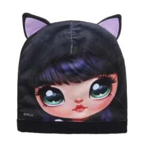 Black cat ear beanie with a girl's face on it - Kids' Hat & Set