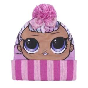 LOL Surprise! Kids Pink Hat with Pom Pom and Striped Cuff - Kids' Hat & Set