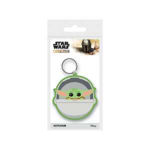 Star Wars The Mandalorian The Child keychain, featuring a green Baby Yoda character in a floating pod - Keychain