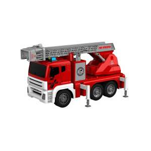Camion de pompieri roșu Jollity Works la scară 1:14 cu scară, acționat prin frecare, cu lumini și sunete, jucărie pentru copii - Nonbrand Maşinuţe