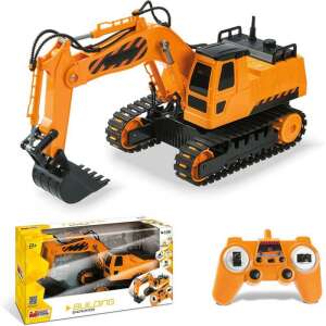 Mondo Motors Building Excavator 1:26 Scale Remote Control Toy, Yellow, with Remote Control - Remote control vehicle