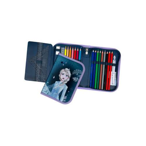 Disney Frozen - Elsa Pencil Case, Equipped, Single Compartment, Multicolored, 20 x 13.5 x 3 cm