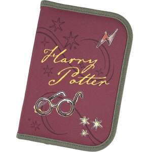 Harry Potter 22 piece pencil case, burgundy with gold accents, featuring Harry Potter glasses and lightning bolt - Pencil Case