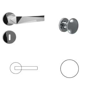 Lyra Svetlý chrómový BB gombík/rúčka 104820867 - Gule a kľučky dverí