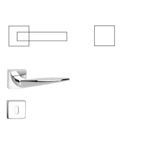Foglia Quadratischer WC Knopf/Türknauf aus poliertem Chrom 104820880
