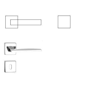 Modena (heller) viereckiger BB Knopf/Türknauf aus glänzendem Chrom 104820881 - Forme