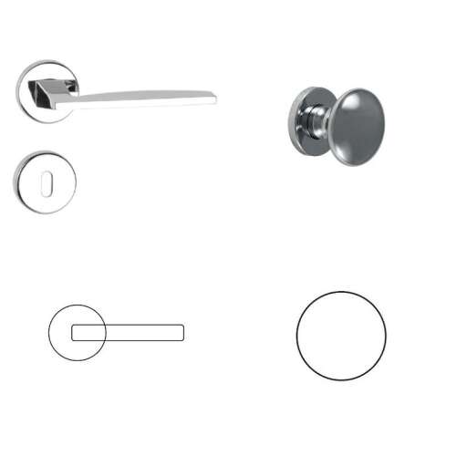 Modena Körrozettás (Light) Fényes Króm WC Gomb/Kilincs 104820884