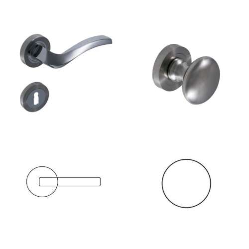 Buton/mâner pentru WC cu suprafață din crom satinat viitor 104820968