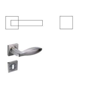 Ovál Négyzetrozettás Szatén Króm Felület PZ Gomb/Kilincs 104820974 - Domino