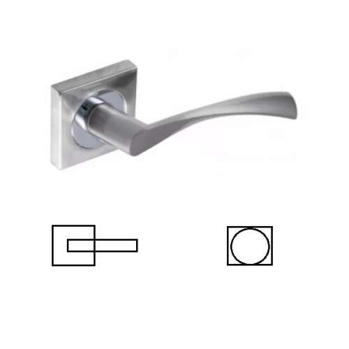 Gréta Négyzetrozettás Szatén Króm Felület WC Gomb/Kilincs 104820976