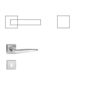 Foglia (Colorado) Négyzetrozettás Szatén Króm Felület BB Gomb/Kilincs 104820987 - Forme