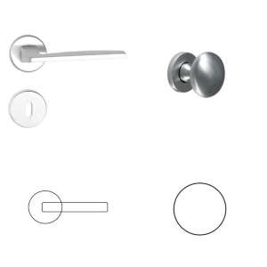 Modena Körrozettás (Light) Szatén Króm Felület WC Gomb/Kilincs 104820990 - Forme