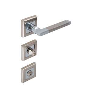 Daniella Négyzetrozettás Szatén Króm Felület WC Gomb/Kilincs 104821007 - Perfekto