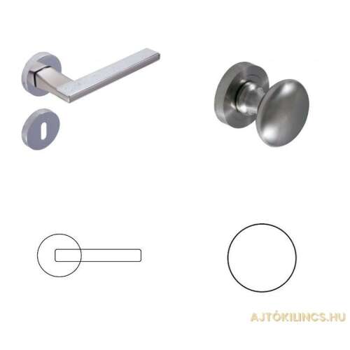 Alpha Körrozettás Szatén Króm Felület WC Gomb/Kilincs 104821032
