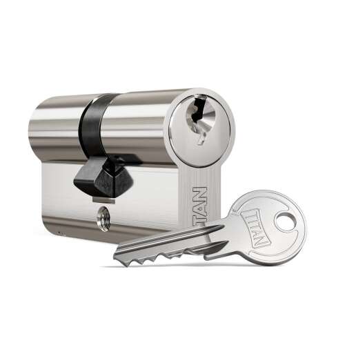 Titan K1 Cylinder Lock 35/35 Satin Chrome Finish (3 Keys)