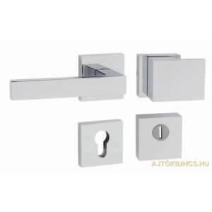 Square Biztonsági Matt Króm Kilincs/Kilincs Négyzetrozettás PZ Szatén króm felület WC 104821306 - Perfekto Ajtógomb & Kilincs