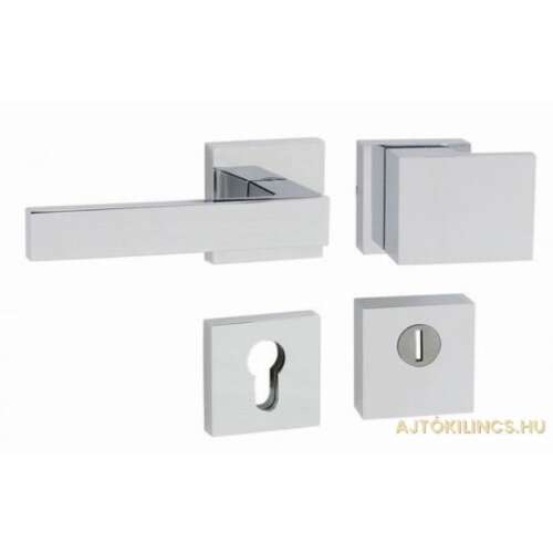 Square Biztonsági Matt Króm Kilincs/Kilincs Négyzetrozettás PZ Szatén króm felület WC 104821306