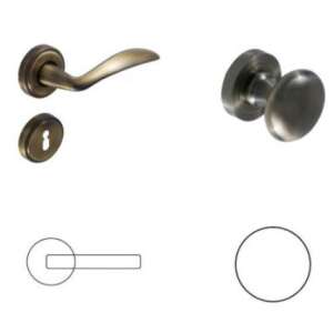 Sada kľučiek na dvere Olive Antik Súrolt Felület BB, starožitný mosadzný povrch - Gomboss Gule a kľučky dverí