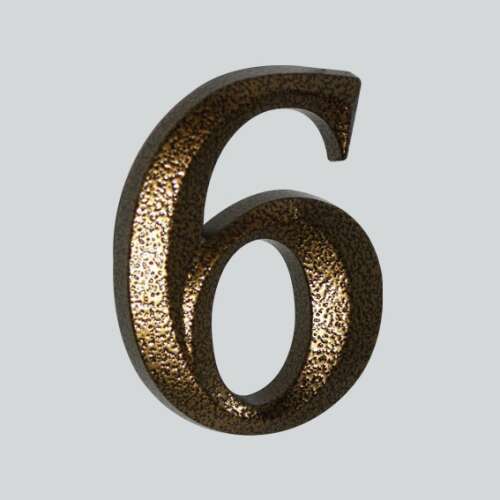 Antyczny numer domu z brązu 6