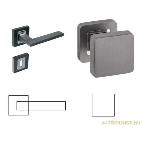 Topaz Quadrat Anthrazit/Graphitgrau WC Knopf/Türknauf 104821389