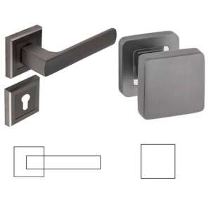 Maffia Négyzetrozettás Antracit/Grafit Szürkeszín PZ Gomb/Kilincs 104821388 - Domino