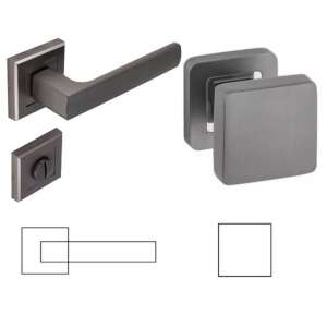 Maffia Négyzetrozettás Antracit/Grafit Szürkeszín WC Gomb/Kilincs 104821391 - Domino