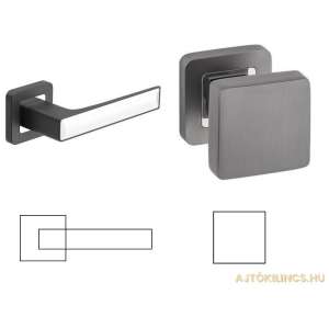 Deco Štvorcová rozeta antracit/grafit sivá s bielou vložkou WC tlačidlo/rúčka 104821401 - Výstavba&Renovácia