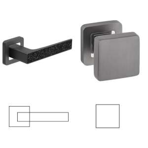 Glamour Štvorcová rozeta antracitová/grafitová šedá čierna s kryštálovou vložkou PZ tlačidlo/rúčka 104821405 - Výstavba&Renovácia