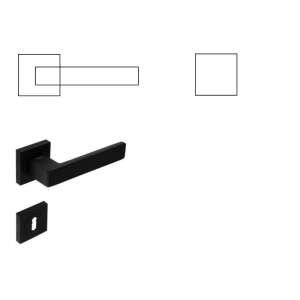 Boxer fekete négyzetmintás ajtókilincs kulcslyukkal - Perfekto