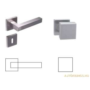 Colombo (Cubik) Négyzetrozettás Rozsdamentes Inox BB Gomb/Kilincs 104821547 - Gomboss
