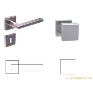 Ella Négyzetrozettás Rozsdamentes Inox PZ Gomb/Kilincs 104821563 - Gomboss Ajtógomb & Kilincs