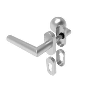 Ubul U förmige Runde Rosette Edelstahl Inox WC Asymmetrischer Knopf/Türknauf 104821572 - Perfekto Türknäufe & Türklinken