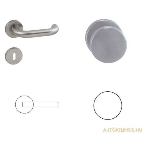 Ubul U-alakú Körrozettás Rozsdamentes Inox WC Gomb/Kilincs 104821575