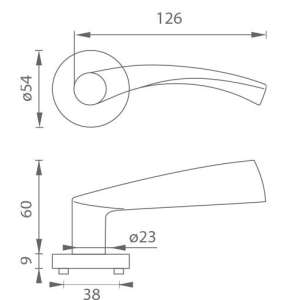 Greta (Galaxy) Rosette Edelstahl Inox BB Knopf/Türknauf 104821578 - Perfekto Türknäufe & Türklinken