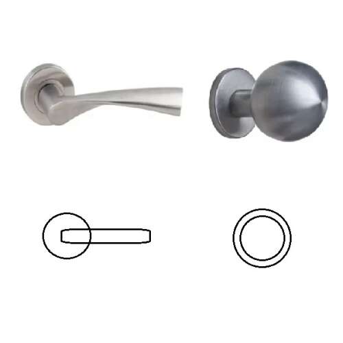 Buton/mâner cilindric pentru WC din oțel inoxidabil Gréta 104821582