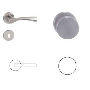 Gréta (Galaxy) Rozettás Rozsdamentes Inox WC Gomb/Kilincs 104821584 - Perfekto