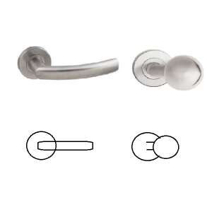 Gina Din Fixed Pin Rundened Edelstahl Inox PZ Asymmetric Taste/Knopf 104821602 - Tür