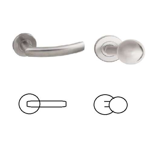 Gina Din Fixed Pin Rundened Edelstahl Inox PZ Asymmetric Taste/Knopf 104821602