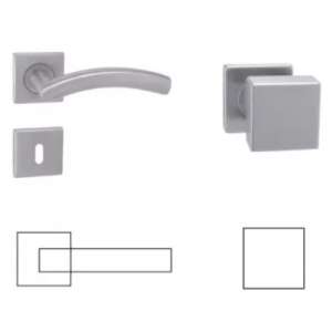 Alex Din Feststift Quadrat Set Edelstahl Türgriff mit asymmetrischem Knopf - Türknäufe & Türklinken
