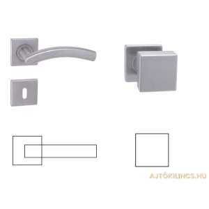 Alex Din rozsdamentes acél négyzet alakú ajtókilincs készlet fix csappal és gombbal - Perfekto